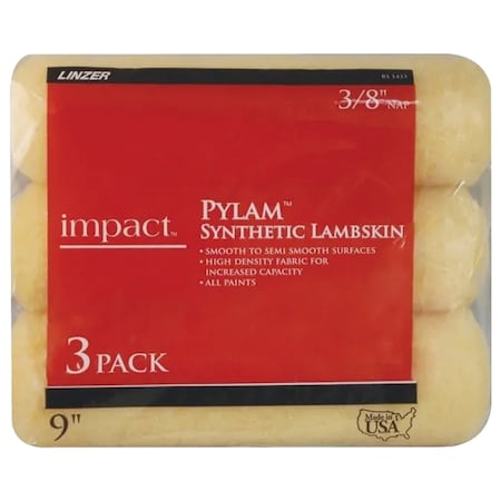 Linzer Linzer Better Synthetic Lambskin 9 in. W X 3/8 in. Paint Roller Cover 3 pk RS 1433 0900